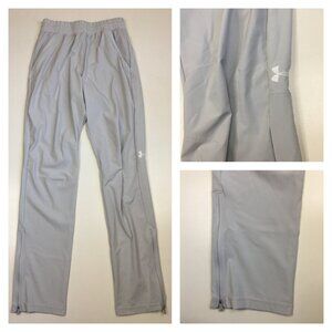 UNDER ARMOUR Light Blue/Grayish Squad Warm Up Zip Ankle Mesh Pocket Pull On Pant